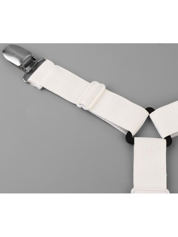 Зажимы на резинке, с регуляторами, на 4 угла, 2 × 240 см, цвет белый