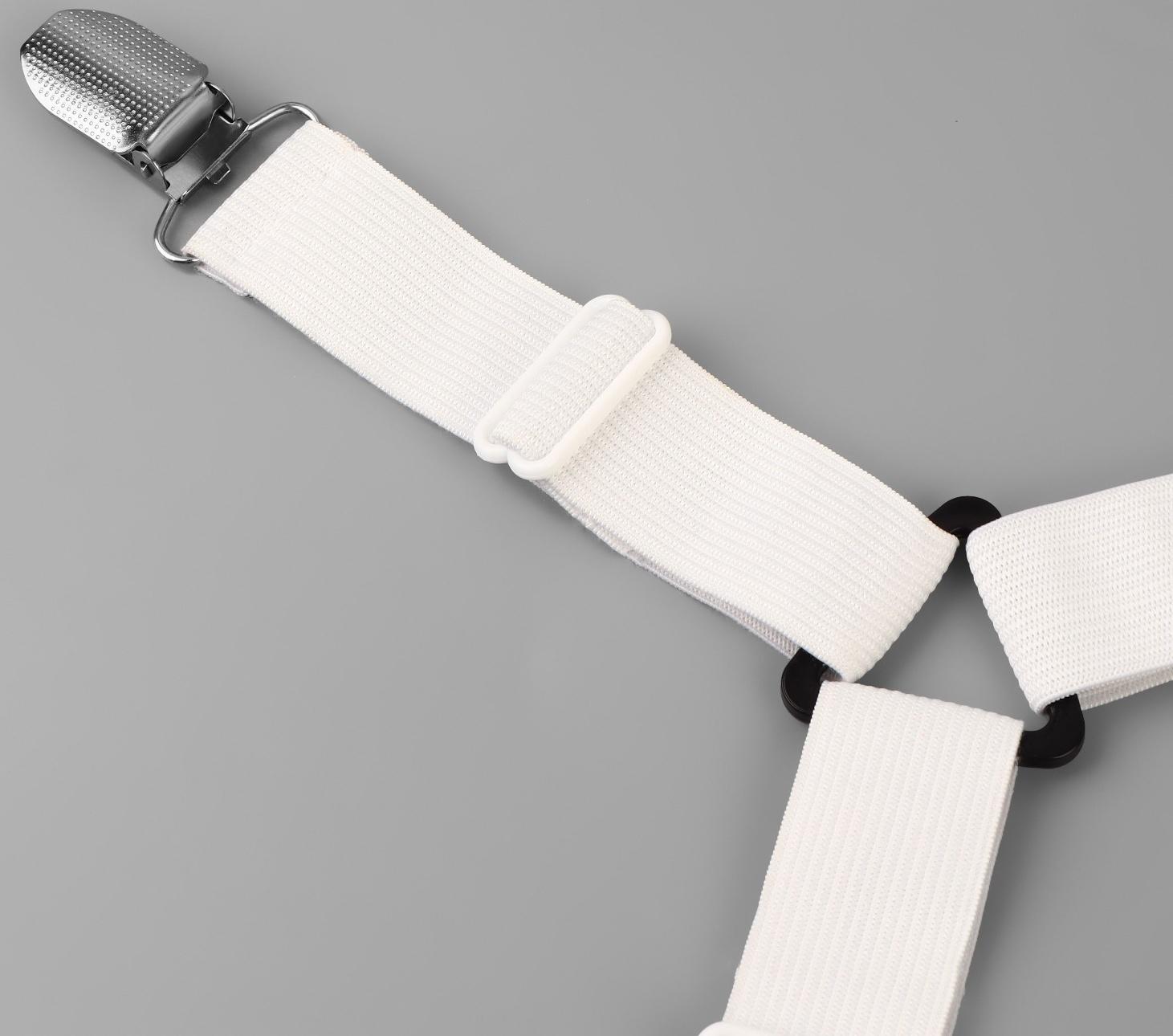 Зажимы на резинке, с регуляторами, на 4 угла и 2 стороны, 2 × 240 см, цвет белый