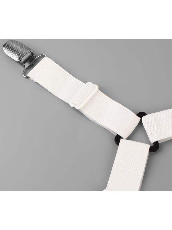 Зажимы на резинке, с регуляторами, на 4 угла и 2 стороны, 2 × 240 см, цвет белый