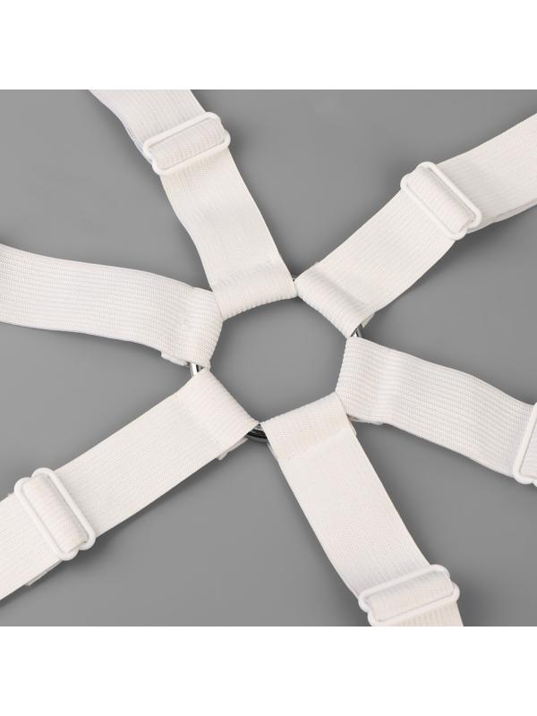 Зажимы на резинке, с регуляторами, на 4 угла и 2 стороны, 2 × 240 см, цвет белый