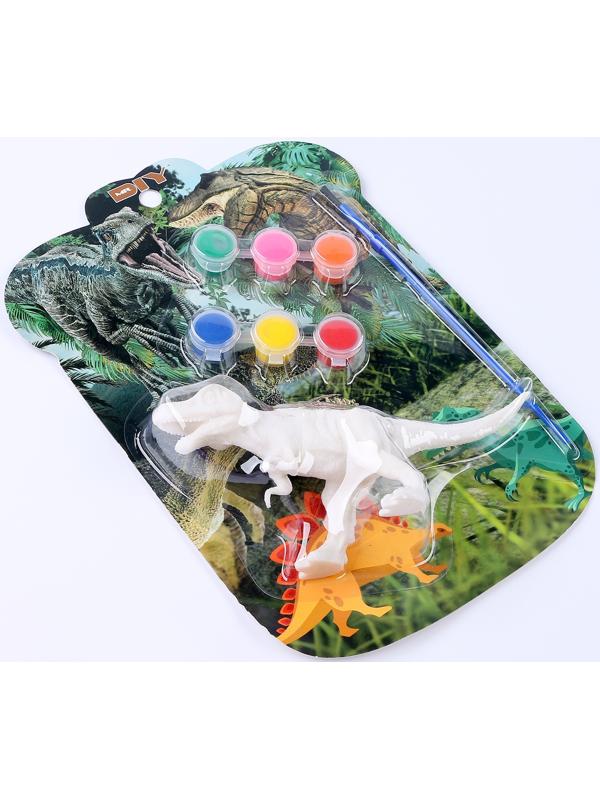 Набор для творчества «Раскрась тиранозавра», краска 6 цветов по 2,5 мл