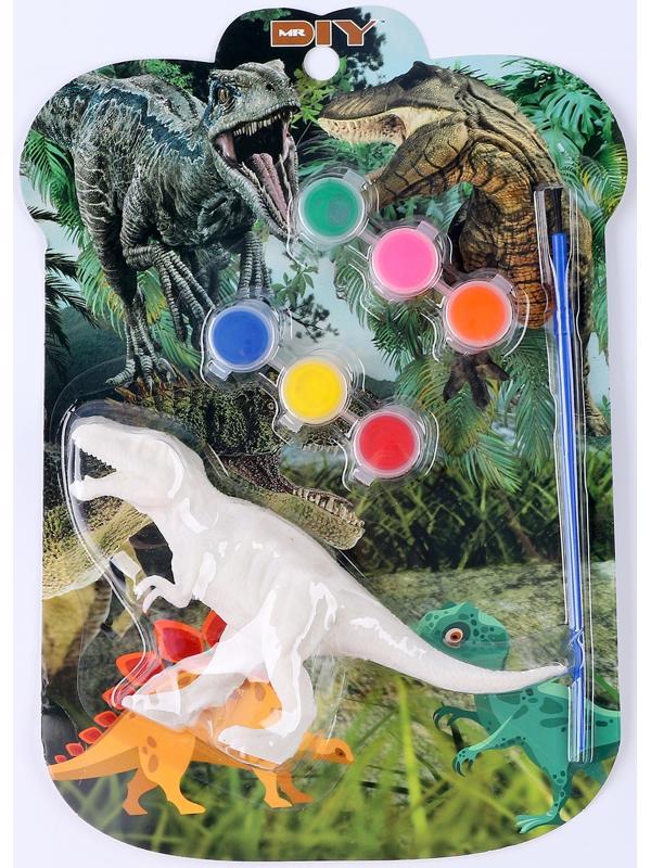 Набор для творчества «Раскрась тиранозавра», краска 6 цветов по 2,5 мл