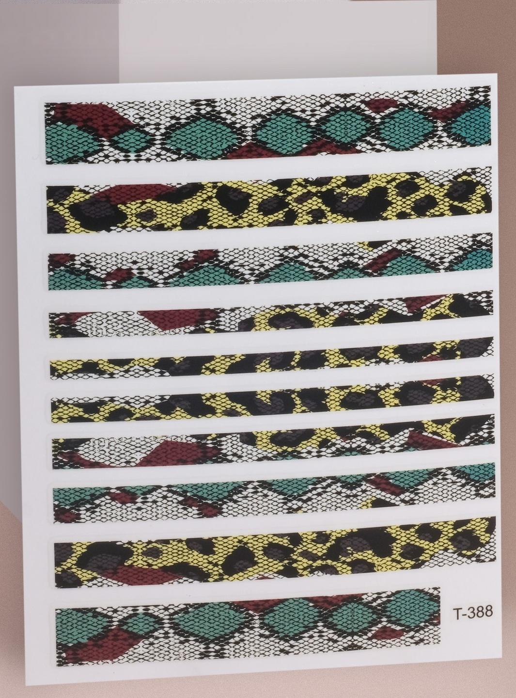 Наклейки для ногтей «Змея», разноцветные