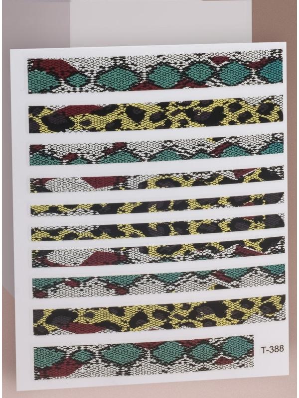 Наклейки для ногтей «Змея», разноцветные