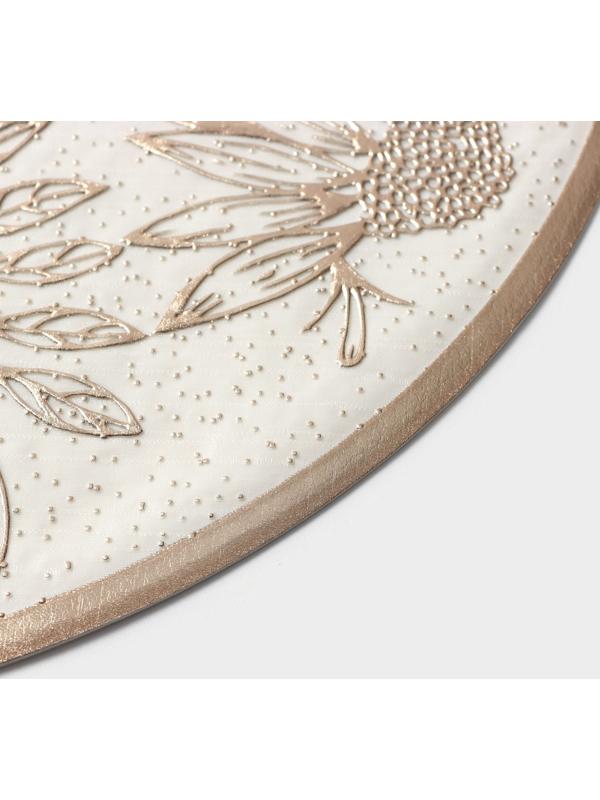 Набор салфеток сервировочных Доляна «Ботаника», 2 шт, d=38 см, цвет бежевый