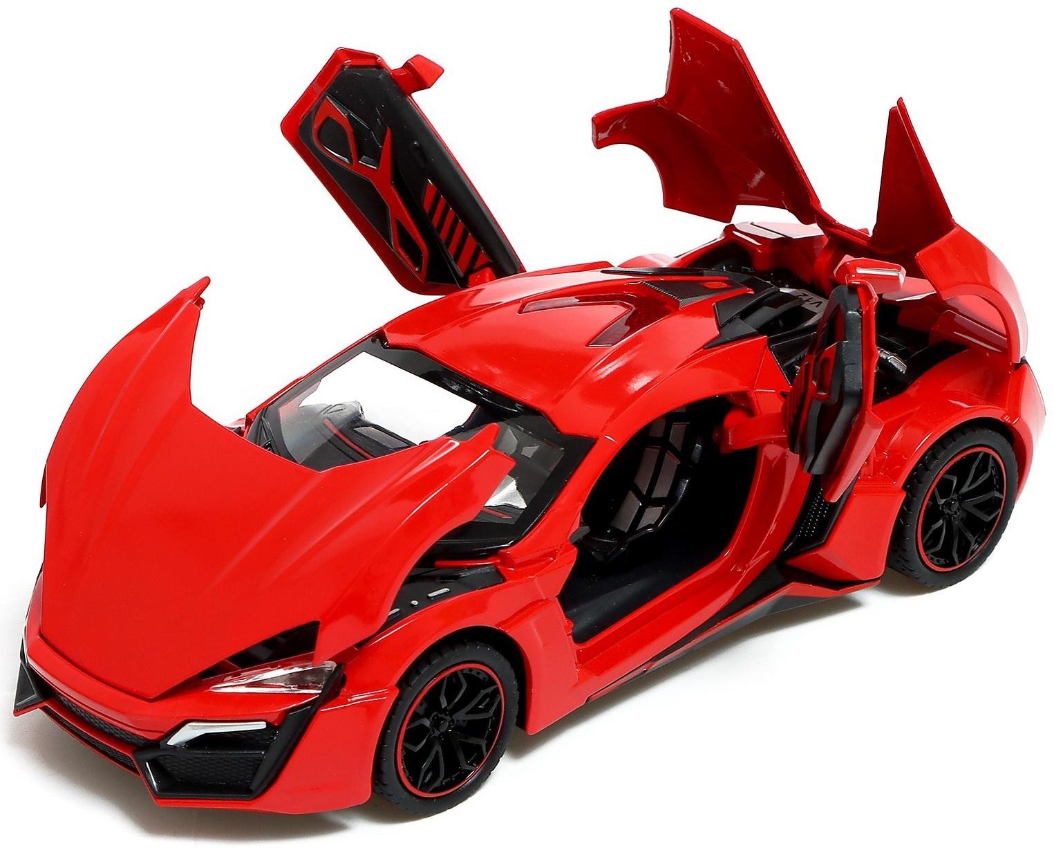 Машина металлическая «Купе», 1:24, открываются двери, капот, багажник, инерция, цвет красный