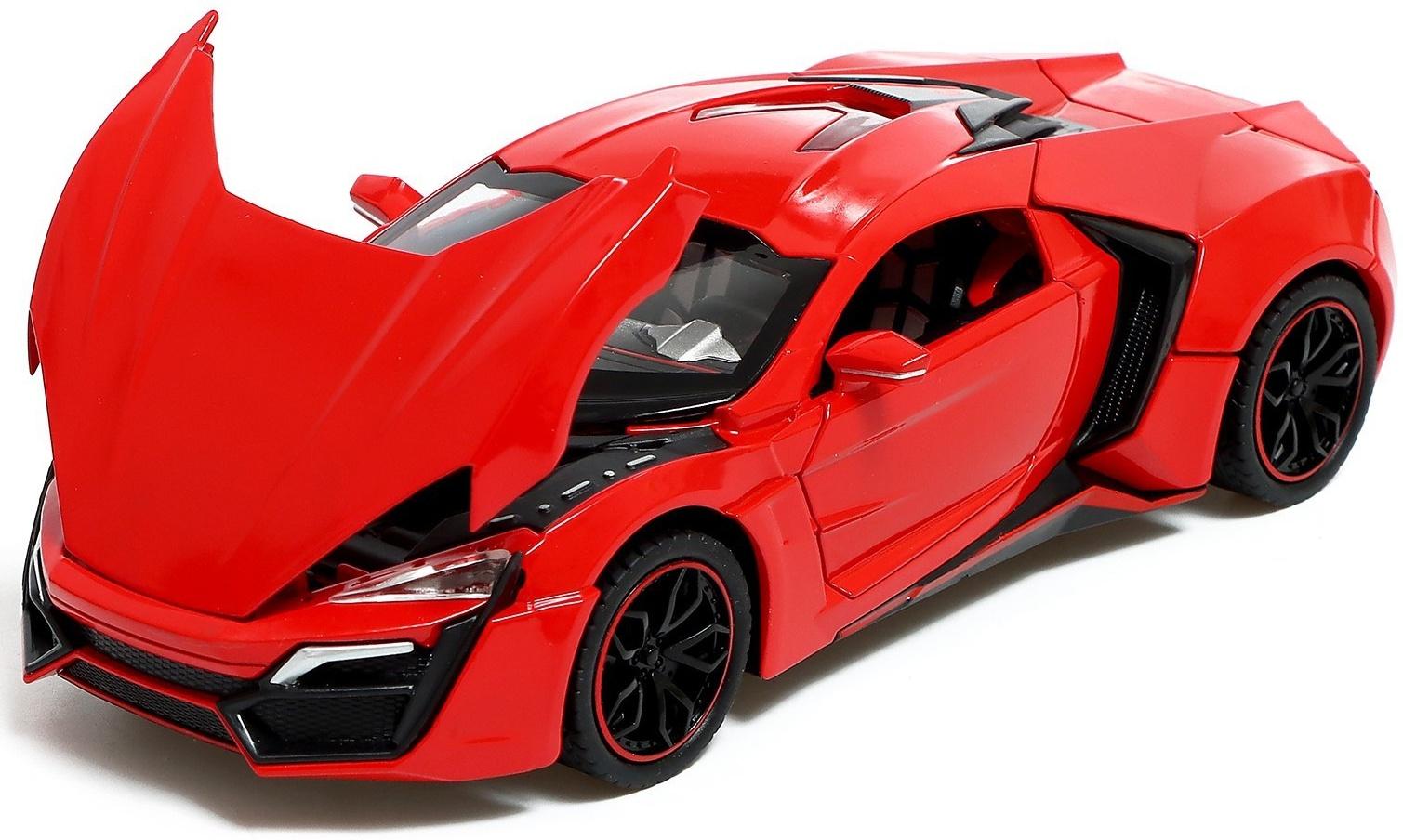 Машина металлическая «Купе», 1:24, открываются двери, капот, багажник, инерция, цвет красный