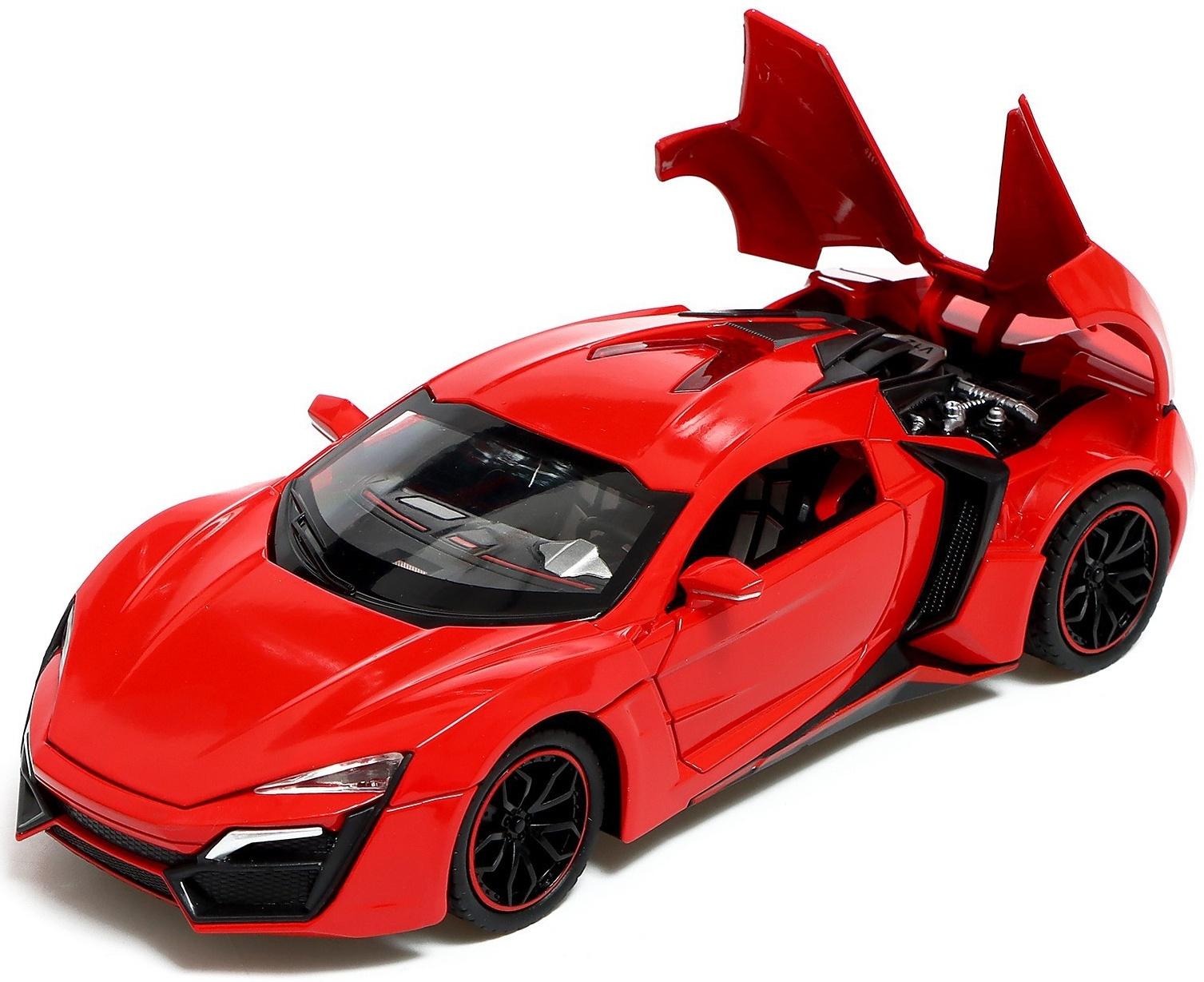 Машина металлическая «Купе», 1:24, открываются двери, капот, багажник, инерция, цвет красный