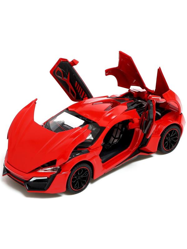 Машина металлическая «Купе», 1:24, открываются двери, капот, багажник, инерция, цвет красный