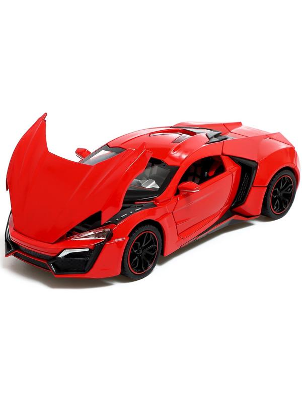 Машина металлическая «Купе», 1:24, открываются двери, капот, багажник, инерция, цвет красный