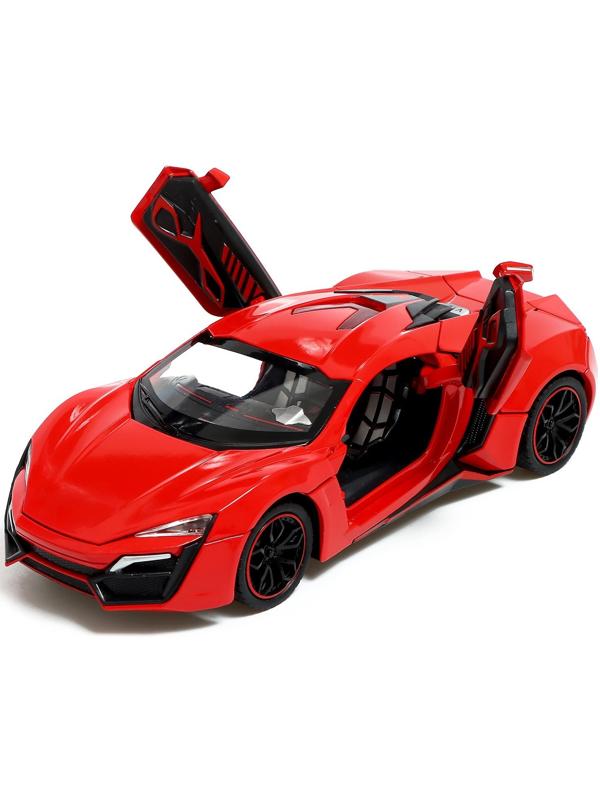 Машина металлическая «Купе», 1:24, открываются двери, капот, багажник, инерция, цвет красный