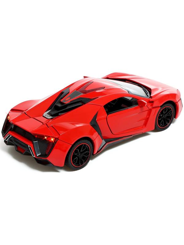 Машина металлическая «Купе», 1:24, открываются двери, капот, багажник, инерция, цвет красный