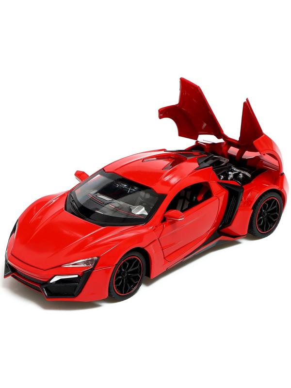 Машина металлическая «Купе», 1:24, открываются двери, капот, багажник, инерция, цвет красный