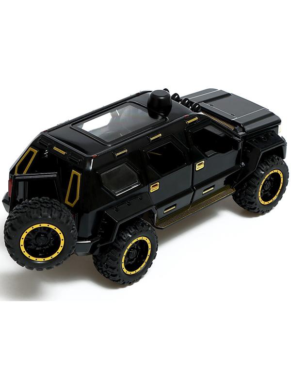 Джип металлический «Армия», 1:24, открываются двери, капот, багажник, инерция, цвет чёрный