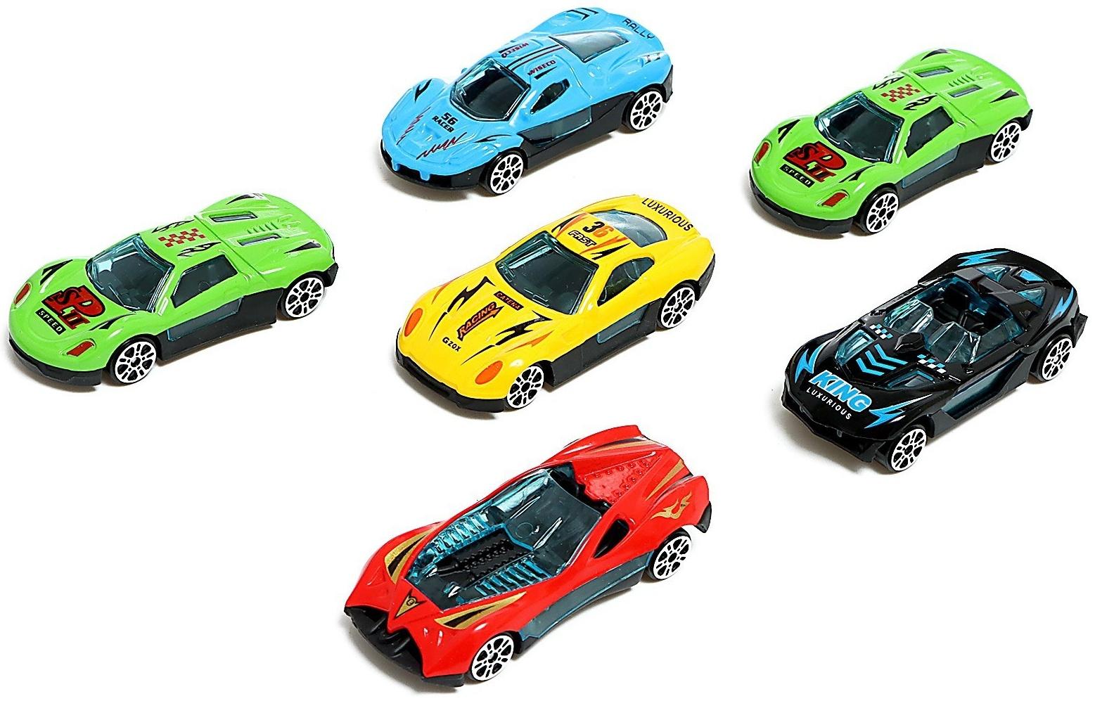 Парковка 2 в 1 Truck, 6 машинок, трансформируется в автотрек, звук, цвет синий