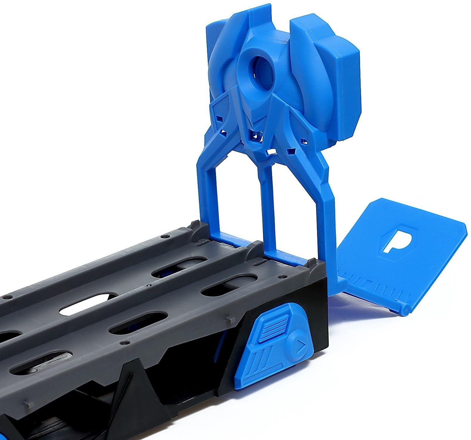 Парковка 2 в 1 Truck, 6 машинок, трансформируется в автотрек, звук, цвет синий