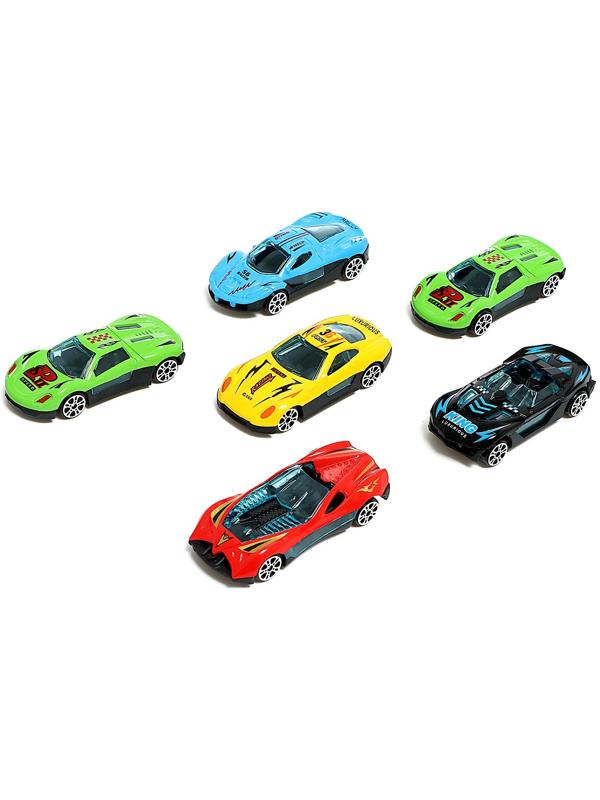 Парковка 2 в 1 Truck, 6 машинок, трансформируется в автотрек, звук, цвет синий