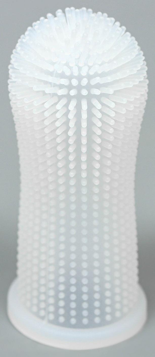 Щётка для чистки зубов животных, 5,5 х 2,5 см, белая, контейнер 7 х 4 см