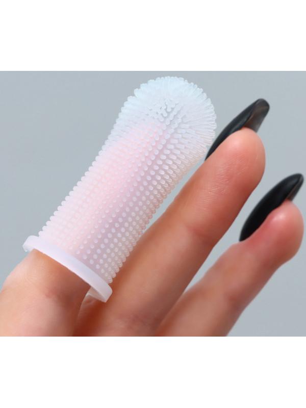 Щётка для чистки зубов животных, 5,5 х 2,5 см, белая, контейнер 7 х 4 см