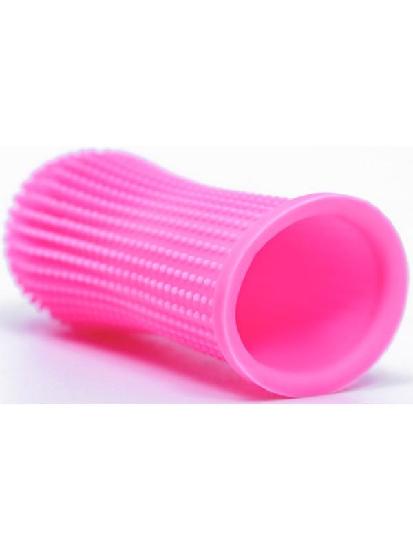 Щётка для чистки зубов животных, 5,5 х 2,5 см, розовая, контейнер 7 х 4 см