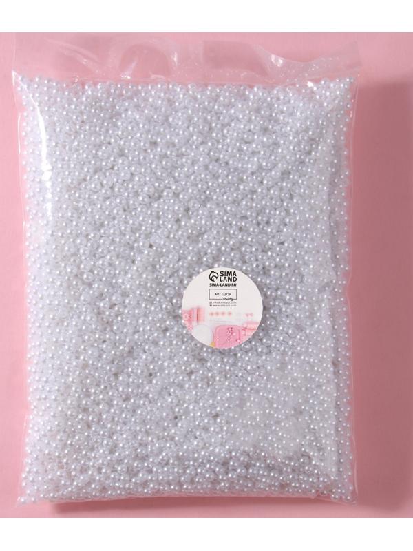 Жемчуг пришивной, d = 4 мм, 250 гр., цвет белый