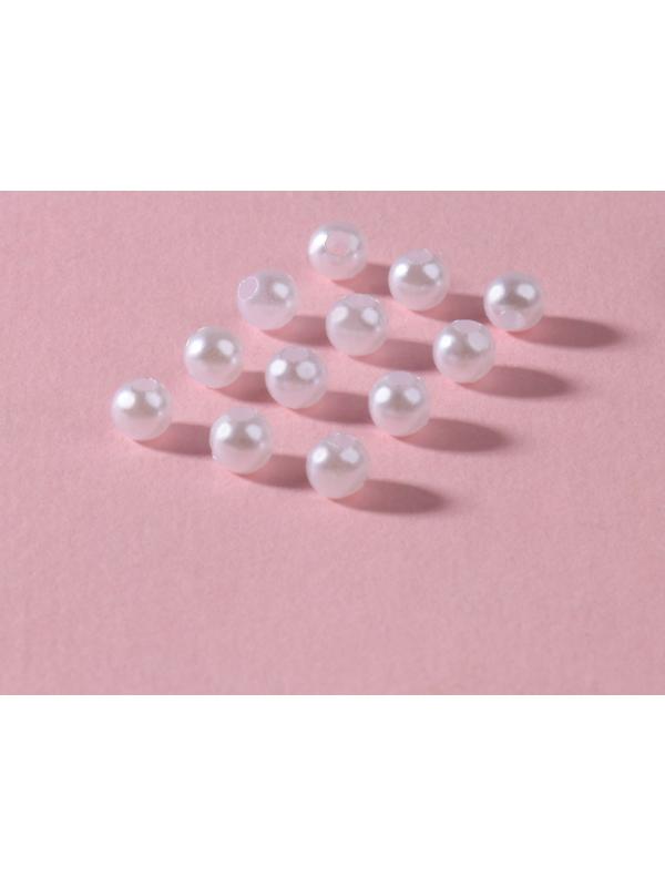 Жемчуг пришивной, d = 4 мм, 250 гр., цвет белый