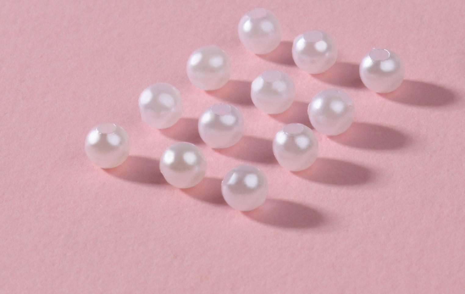 Жемчуг пришивной, d = 4 мм, 500 гр., цвет белый