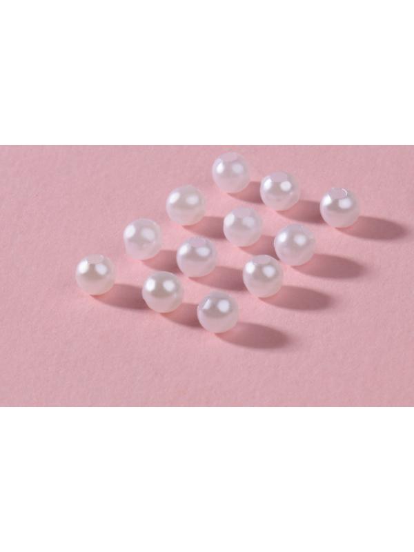 Жемчуг пришивной, d = 4 мм, 500 гр., цвет белый
