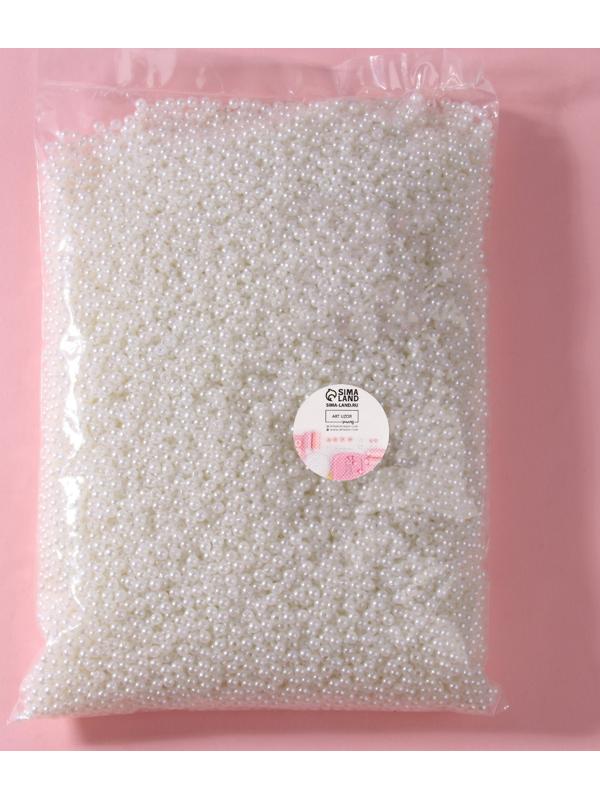 Жемчуг пришивной, d = 4 мм, 500 гр., цвет белый