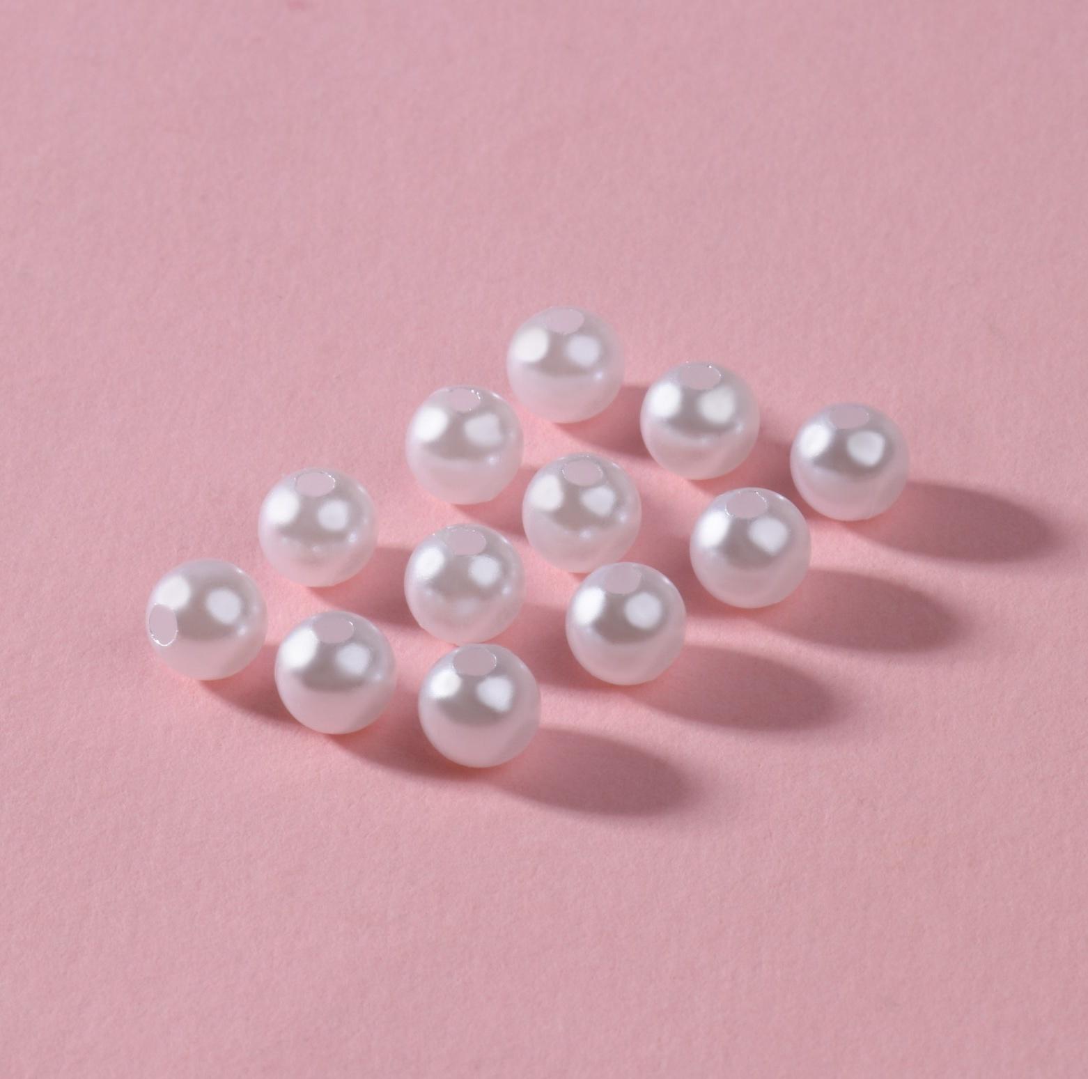 Жемчуг пришивной, d = 6 мм, 250 гр., цвет белый