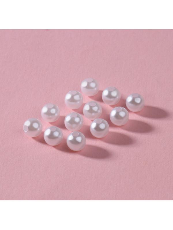 Жемчуг пришивной, d = 6 мм, 250 гр., цвет белый
