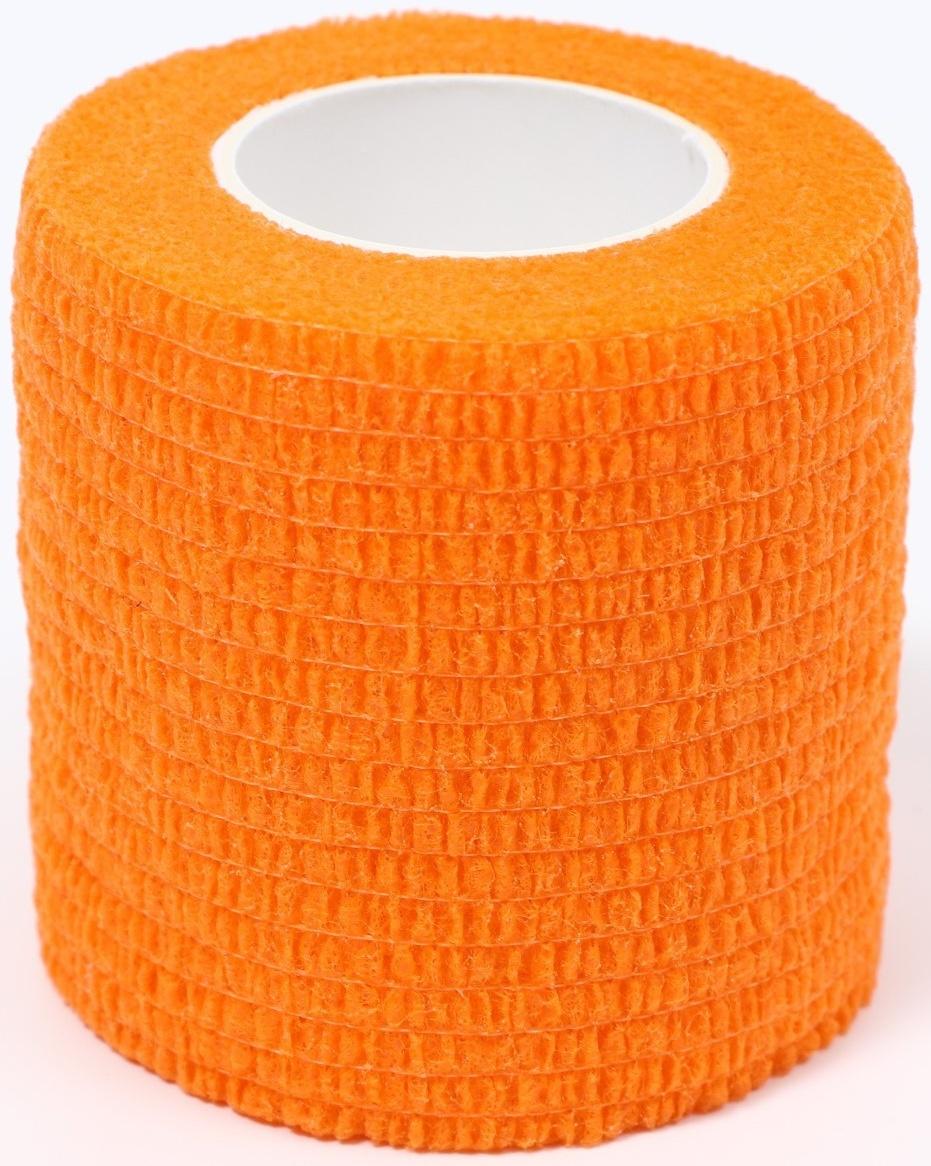 Бинт самофиксирующийся разрывной «Groomroom»‎, 5 см х 4,5 м, оранжевый