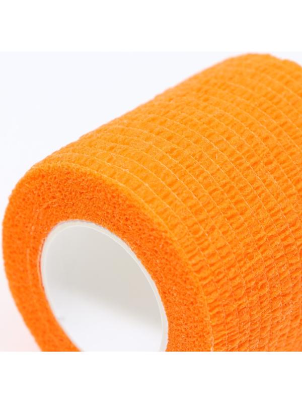 Бинт самофиксирующийся разрывной «Groomroom»‎, 5 см х 4,5 м, оранжевый