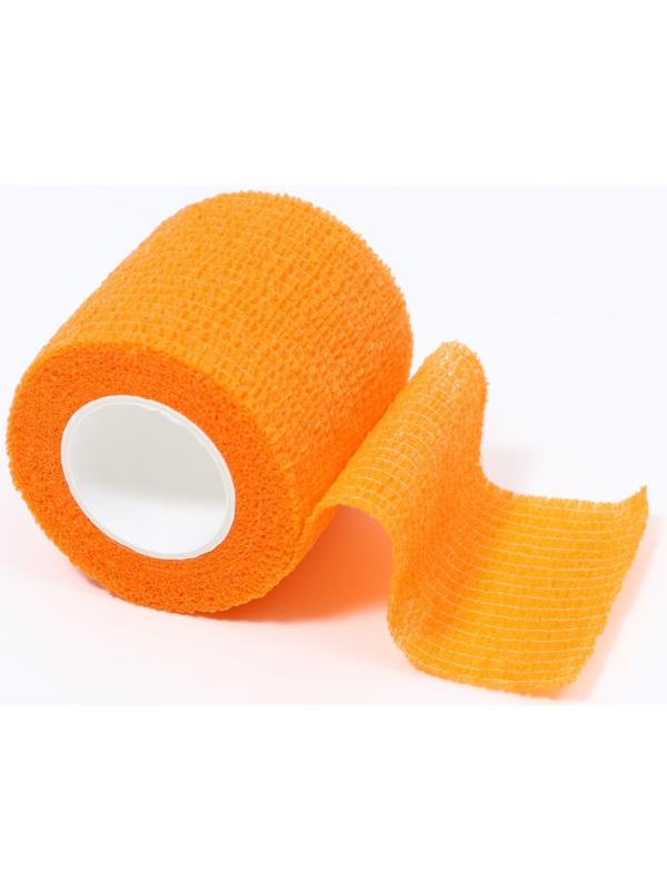 Бинт самофиксирующийся разрывной «Groomroom»‎, 5 см х 4,5 м, оранжевый