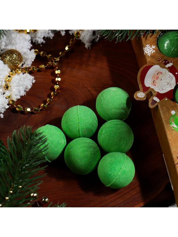 Новогодний набор бомбочек для ванны «Пирамидка», зелёный, 120 гр.