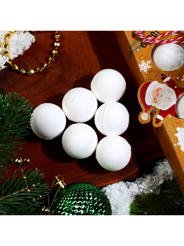 Новогодний набор бомбочек для ванны «Пирамидка», белый, 120 гр.