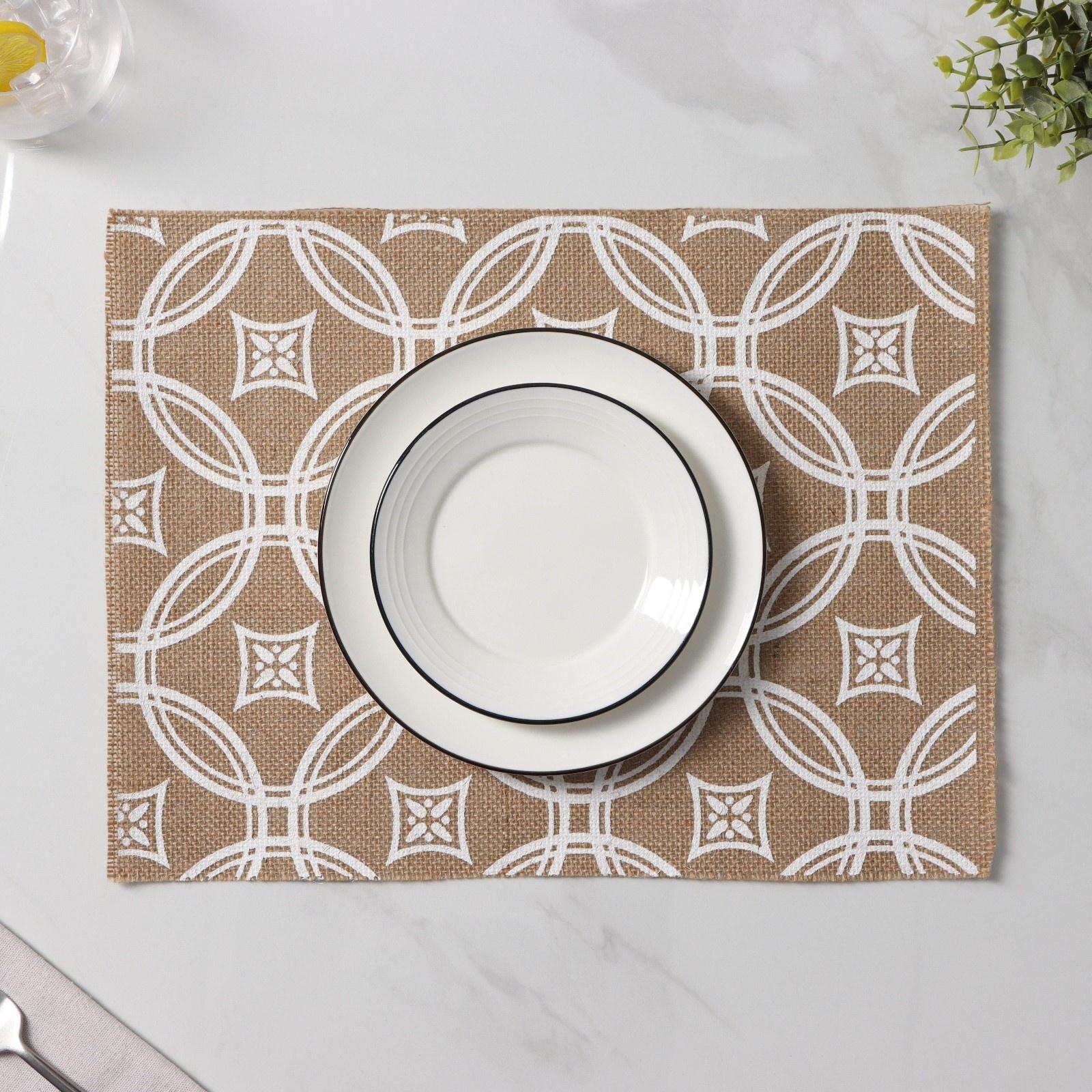 Набор салфеток Доляна «Капия», 4 шт, 40×30 см, цвет бежевый
