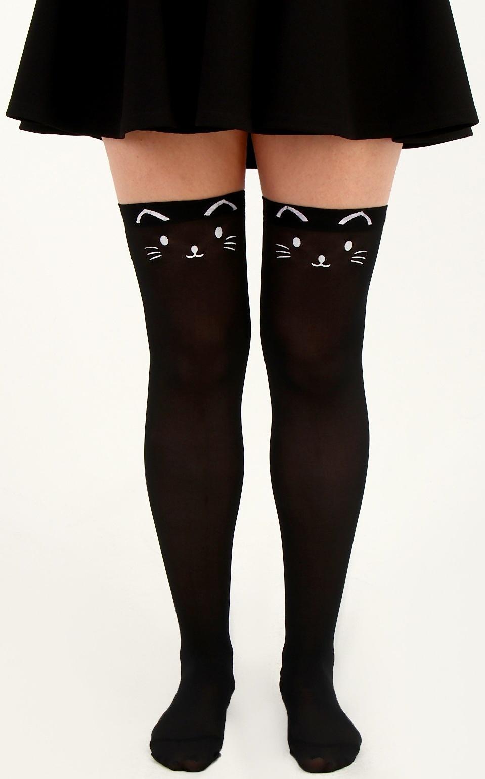 Карнавальный чулки «Кошечка», цвет чёрный, р. М