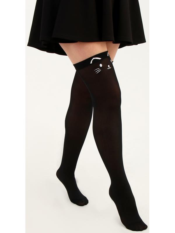 Карнавальный чулки «Кошечка», цвет чёрный, р. М