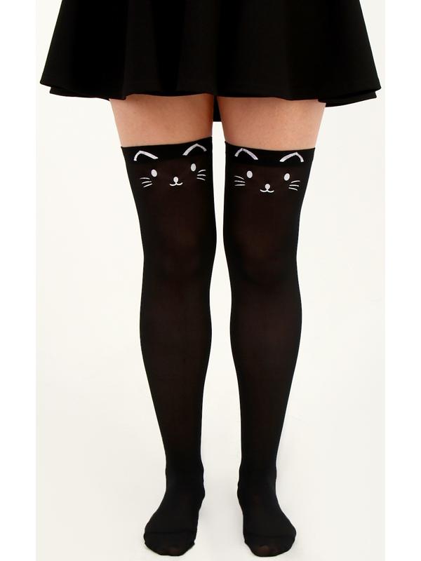 Карнавальный чулки «Кошечка», цвет чёрный, р. М