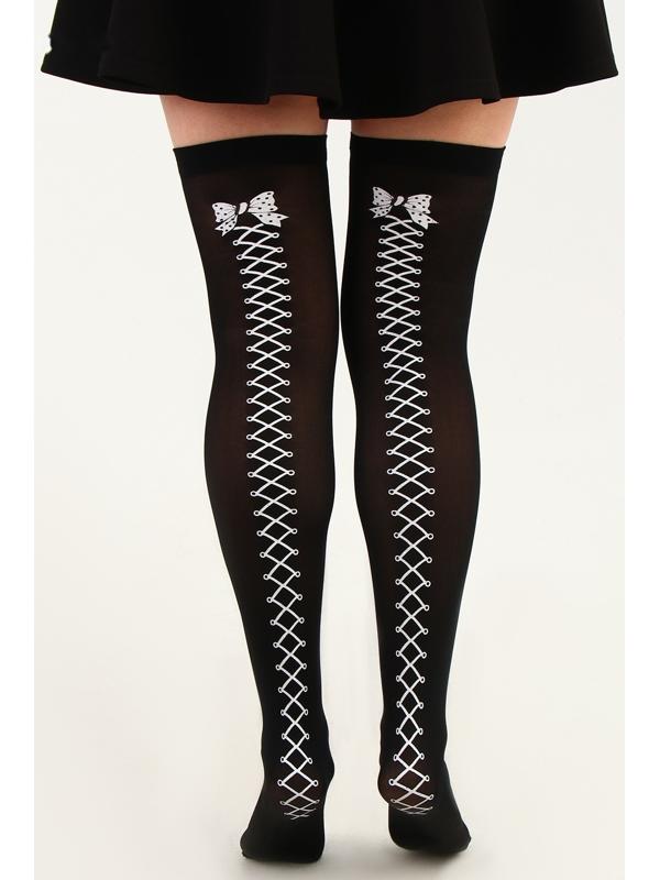 Карнавальные чулки «Шнуровка», размер М