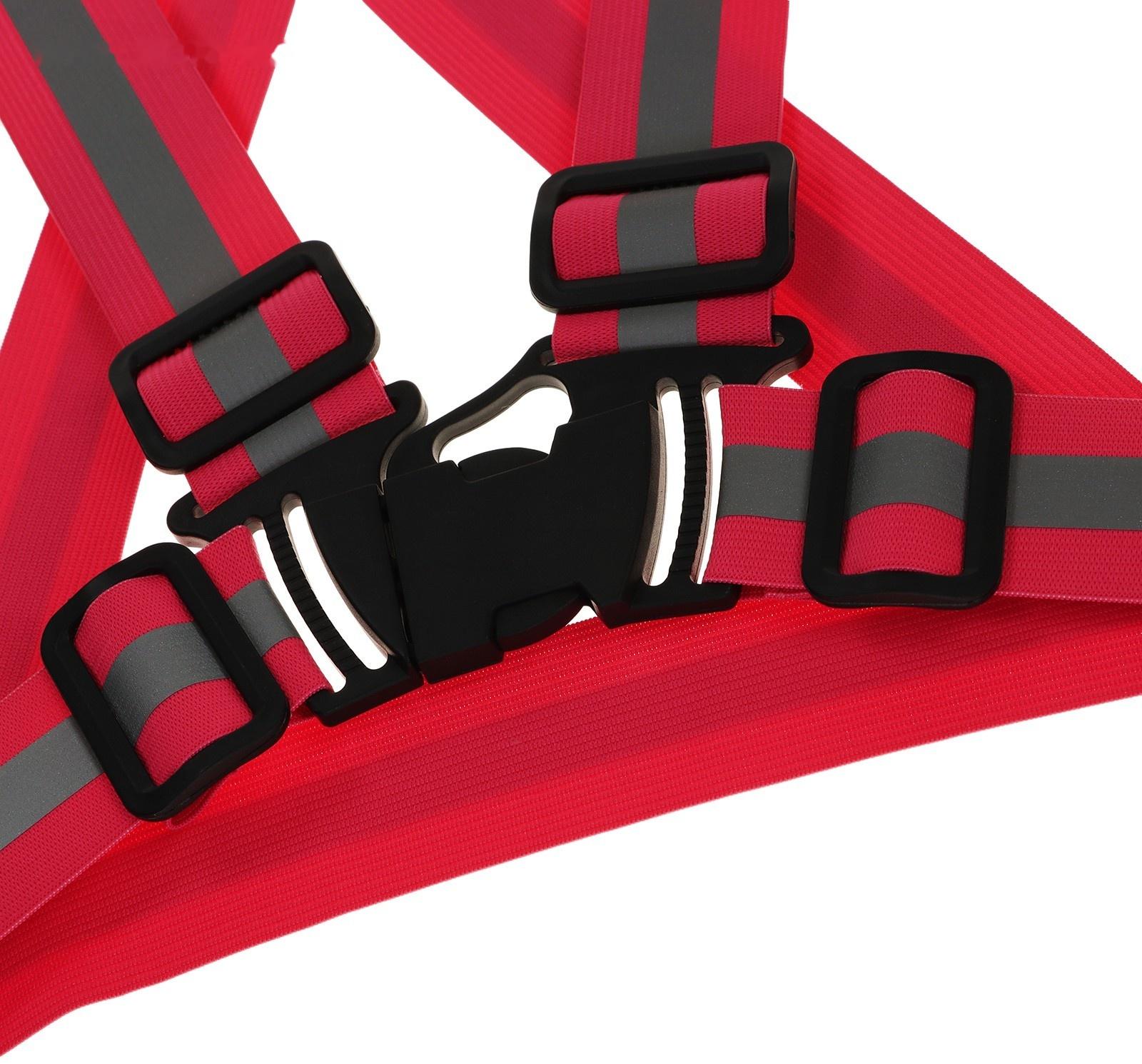 Жилет сигнальный, светоотражающий с регулируемым размером, розовый