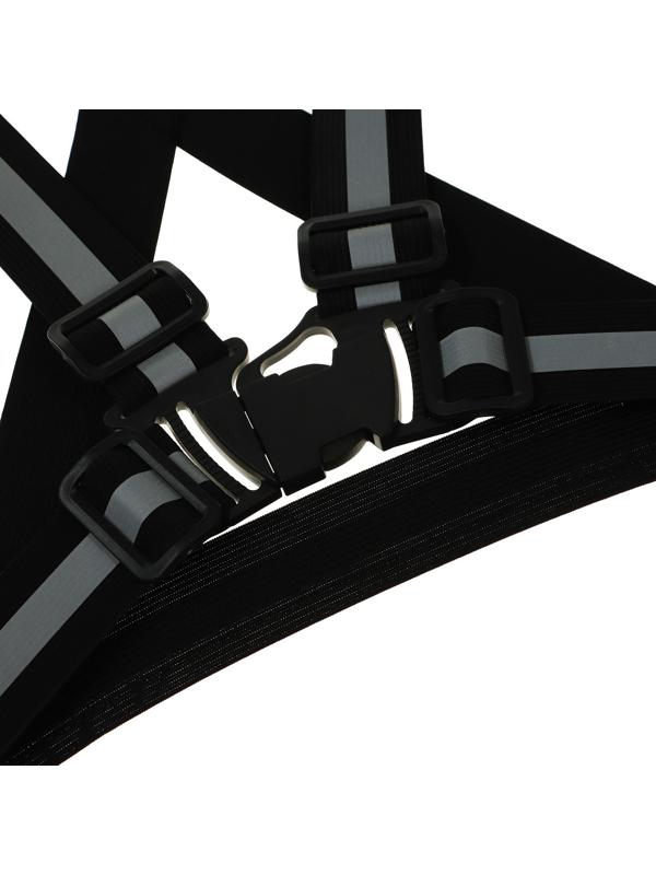 Жилет сигнальный, светоотражающий с регулируемым размером, черный