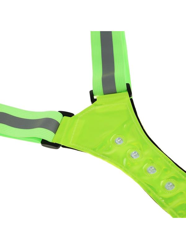 Жилет сигнальный, светоотражающий с регулируемым размером, салатовый, LED сигнал, 4 режима