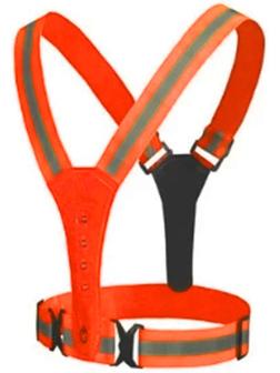 Жилет сигнальный, светоотражающий с регулируемым размером, оранжевый, LED сигнал, 4 режима