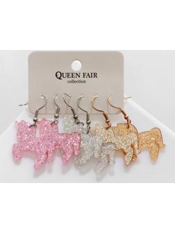 Серьги акрил набор 3 пары 