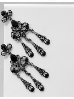 Серьги висячие со стразами 