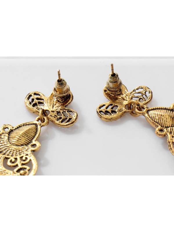 Серьги висячие со стразами 