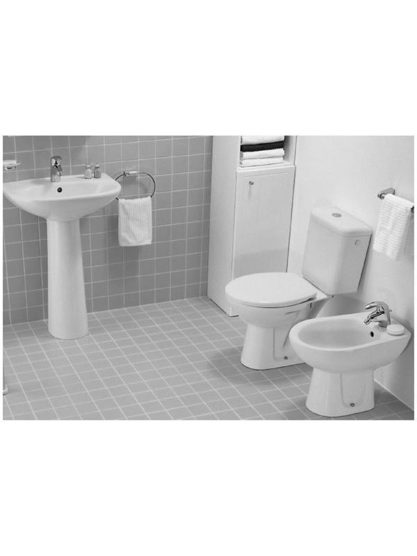 Унитаз напольный Jika Zeta, горизонтальный выпуск, без сиденья, белый