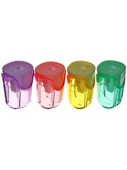 Точилка МИКС с контейнером двойная Пастель